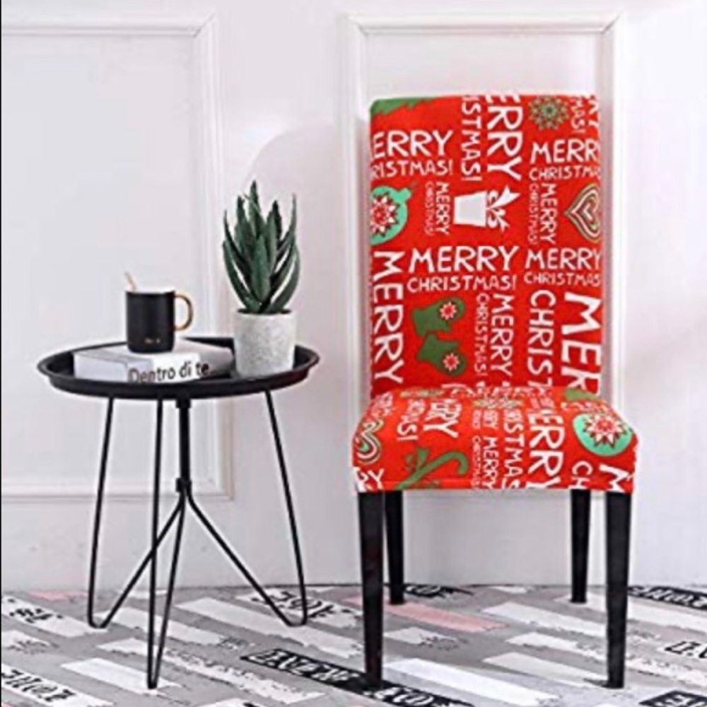 Stretch, removable, Christmas chair covers.